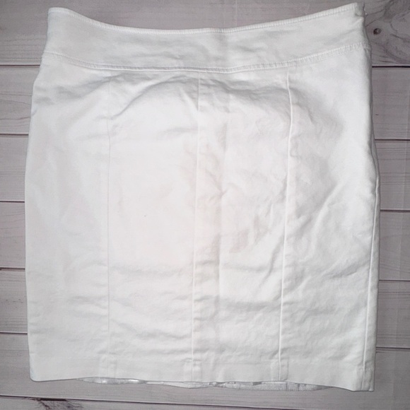 Nue Options Essentials White Stretch Pencil Skirt | Size 14 Summer Formal Casual - Picture 1 of 9